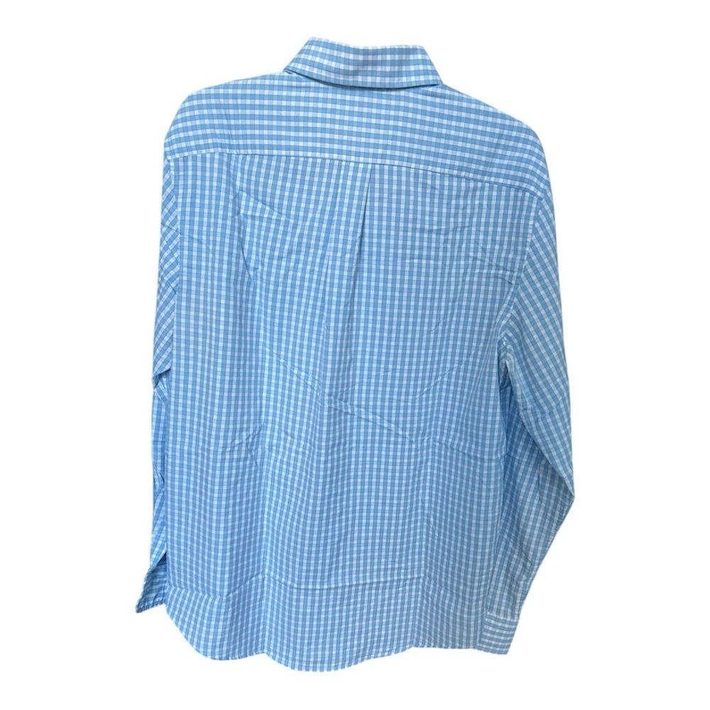 Vineyard Vines Performance Lemon Shark Gingham Featherweight Shirt Blue Size M - Picture 3 of 6